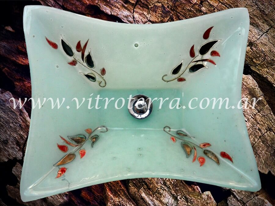 Bacha rectangular de vidrio Laura