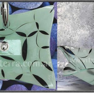 Bacha rectangular de vidrio Leaves