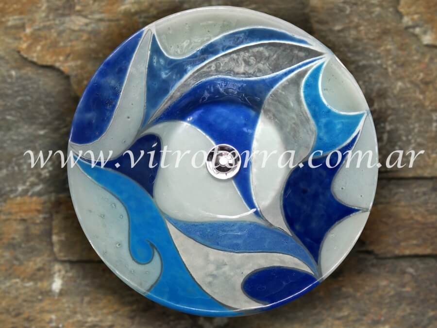 Bacha circular de vidrio BP-Bleus