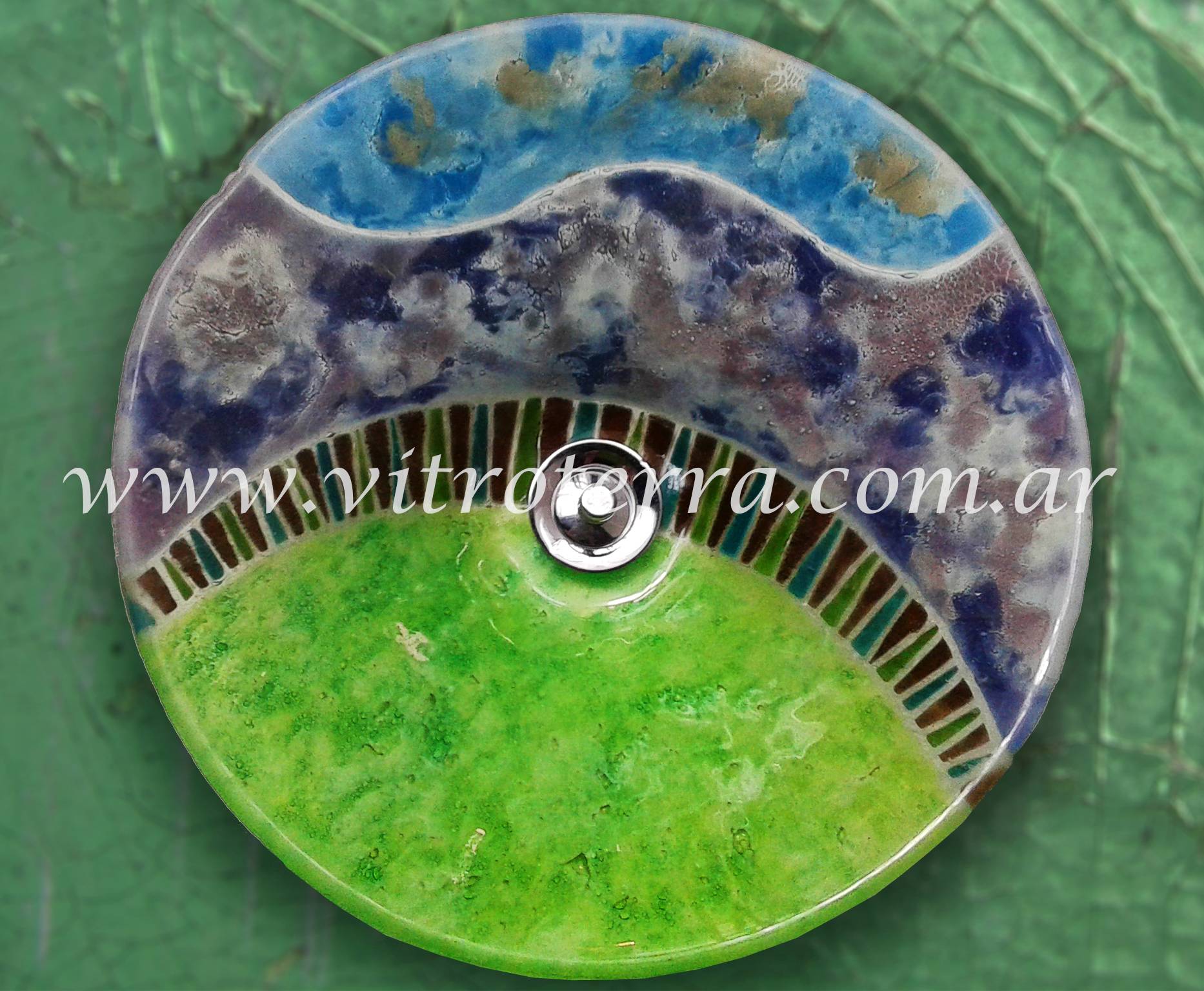 Bacha circular de vidrio Lavanda