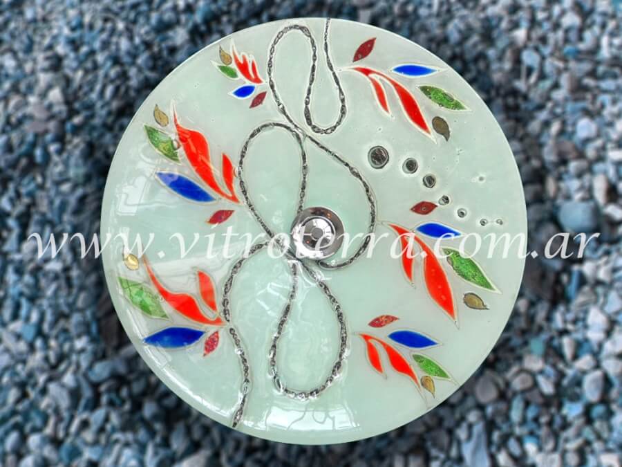 Bacha circular de vidrio Entramado