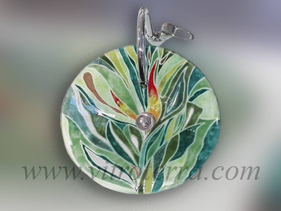 Bacha circular de vidrio Esmeralda