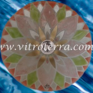 Bacha circular de vidrio Flor-Rosa