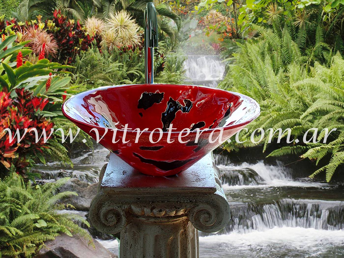 Bacha circular de vidrio Frutilla