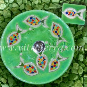 Bacha circular de vidrio Ictis-Verde