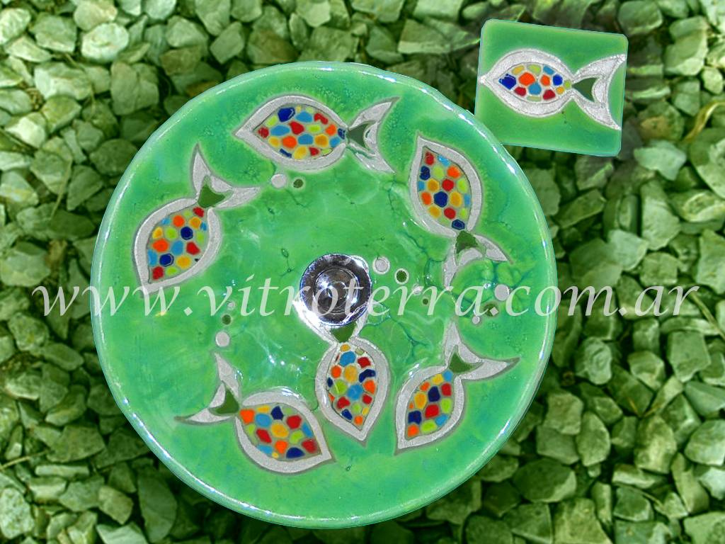 Bacha circular de vidrio Ictis-Verde