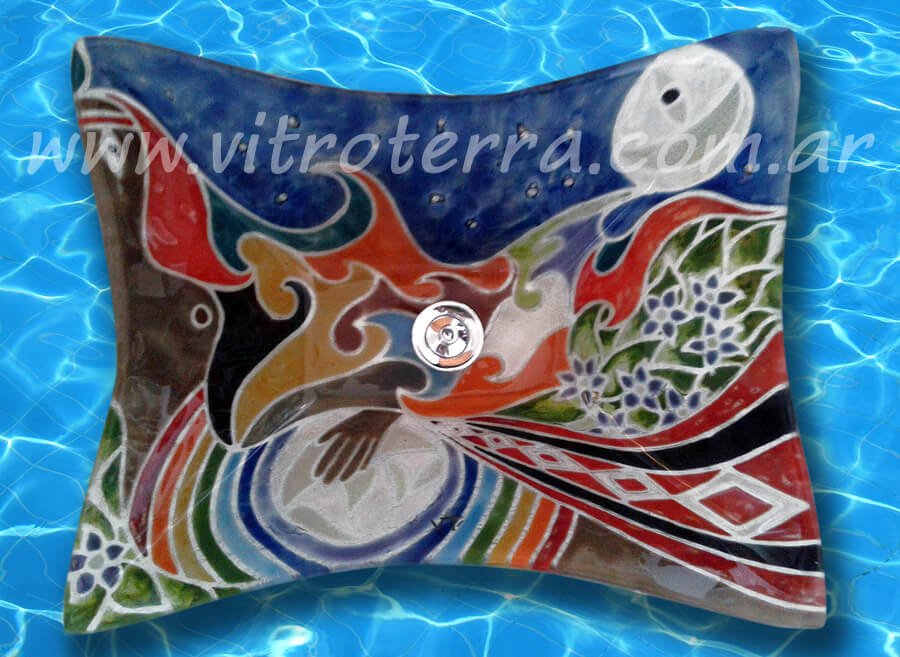 Bacha rectangular de vidrio Janusha