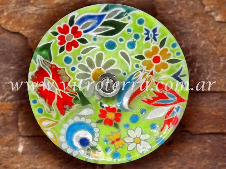 Bacha circular de vidrio Jardín-Bahiano-Manzana