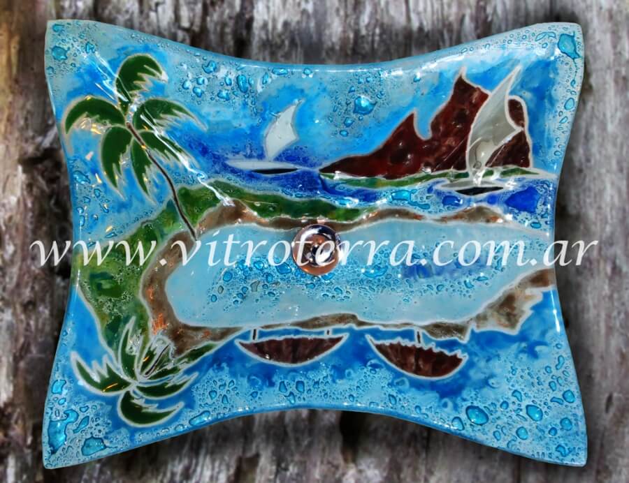 Bacha rectangular de vidrio Josías