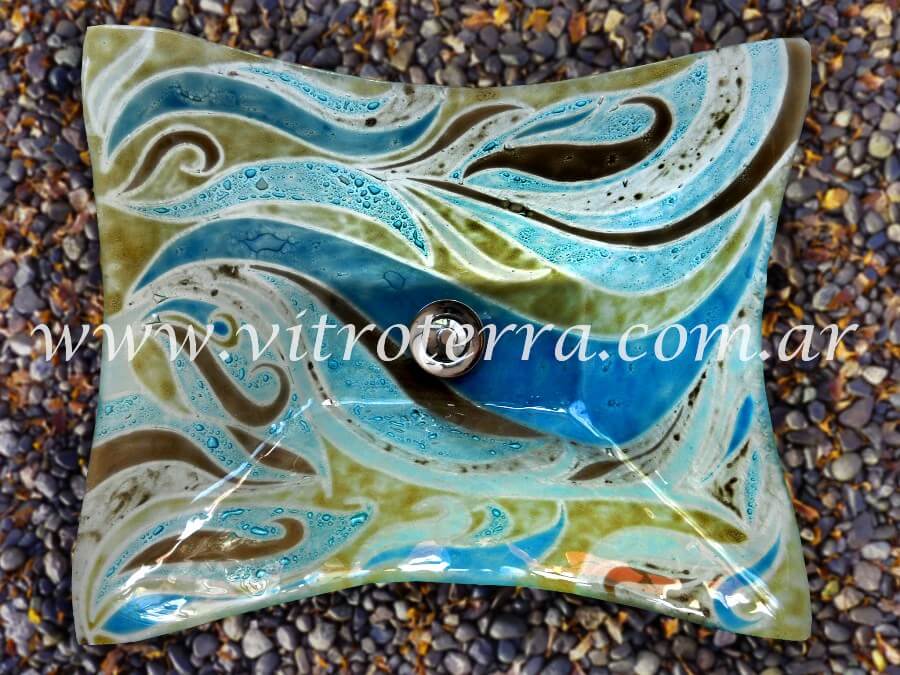 Bacha rectangular de vidrio Isla