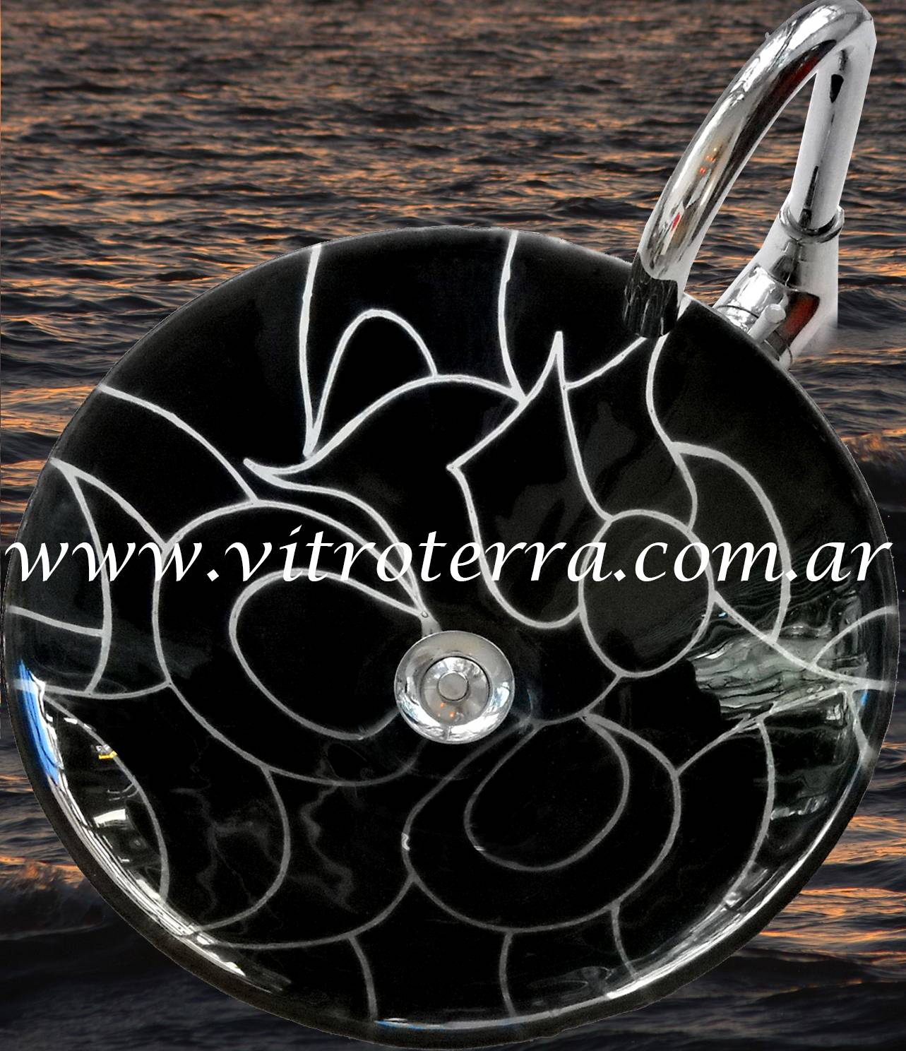 Bacha circular de vidrio La-Negra