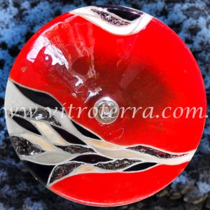 Bacha circular de vidrio Lilas-Roja