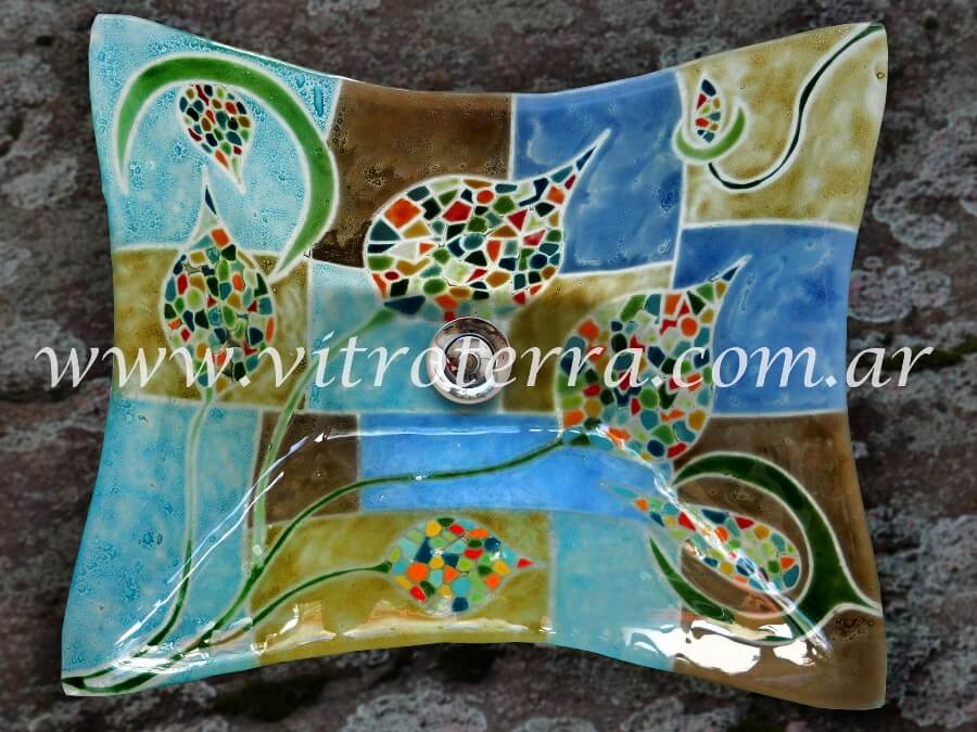 Bacha rectangular de vidrio Lavinia