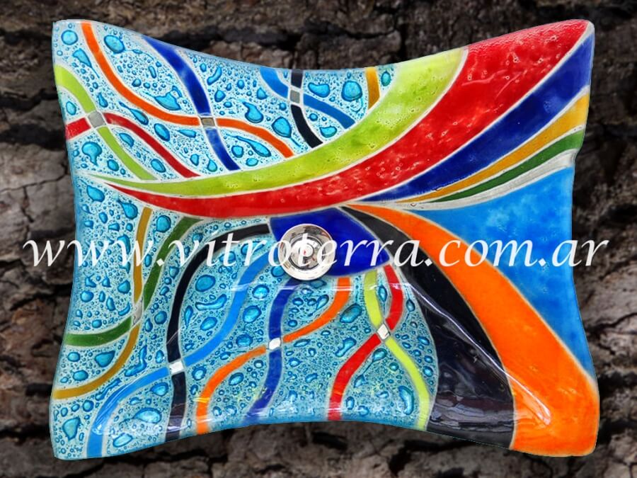 Bacha rectangular de vidrio Líneas-al-Cielo