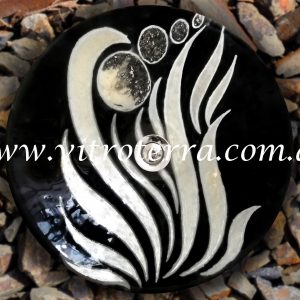 Bacha circular de vidrio Llamas