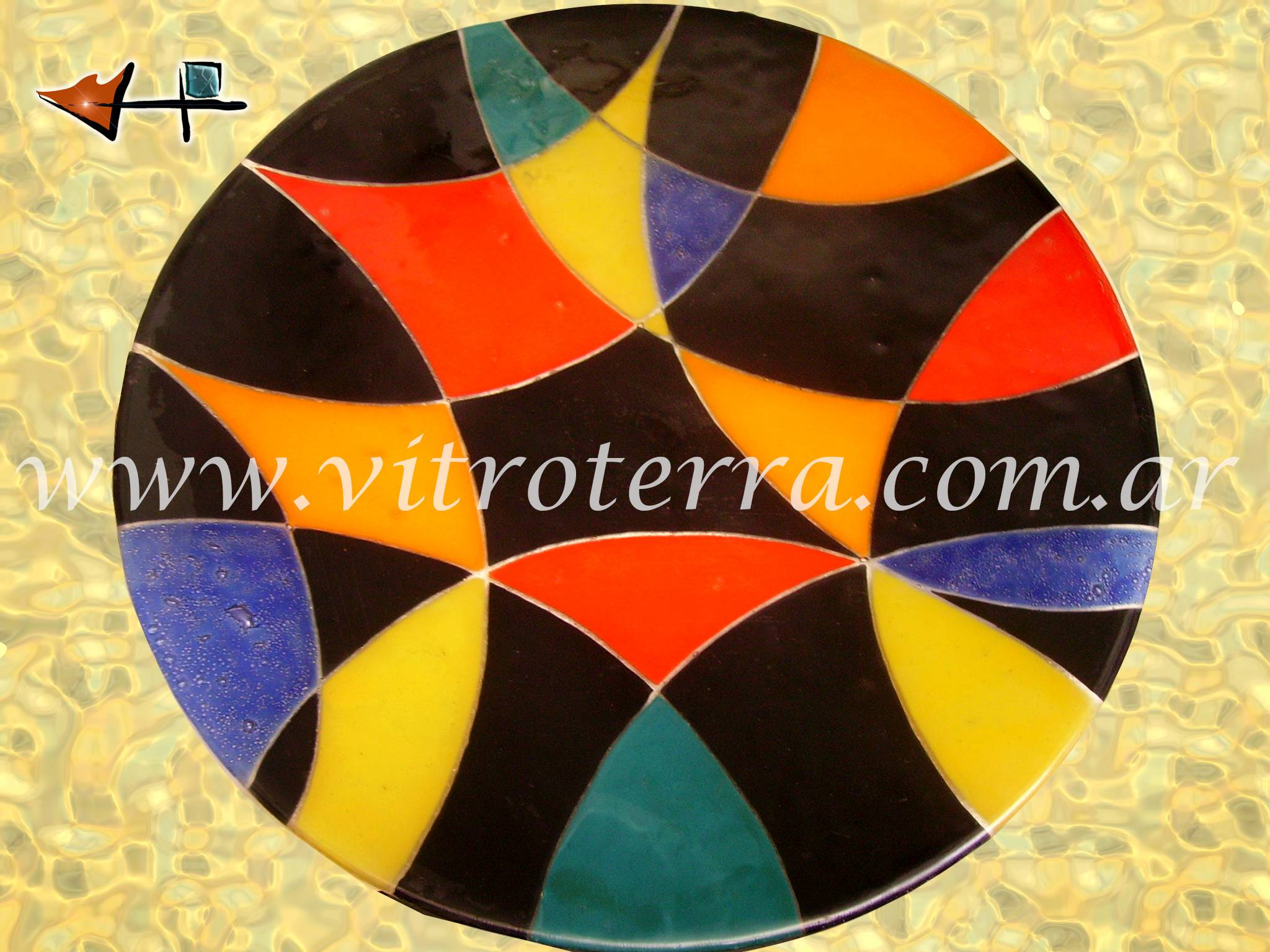 Centro circular de vidrio Color-Miró