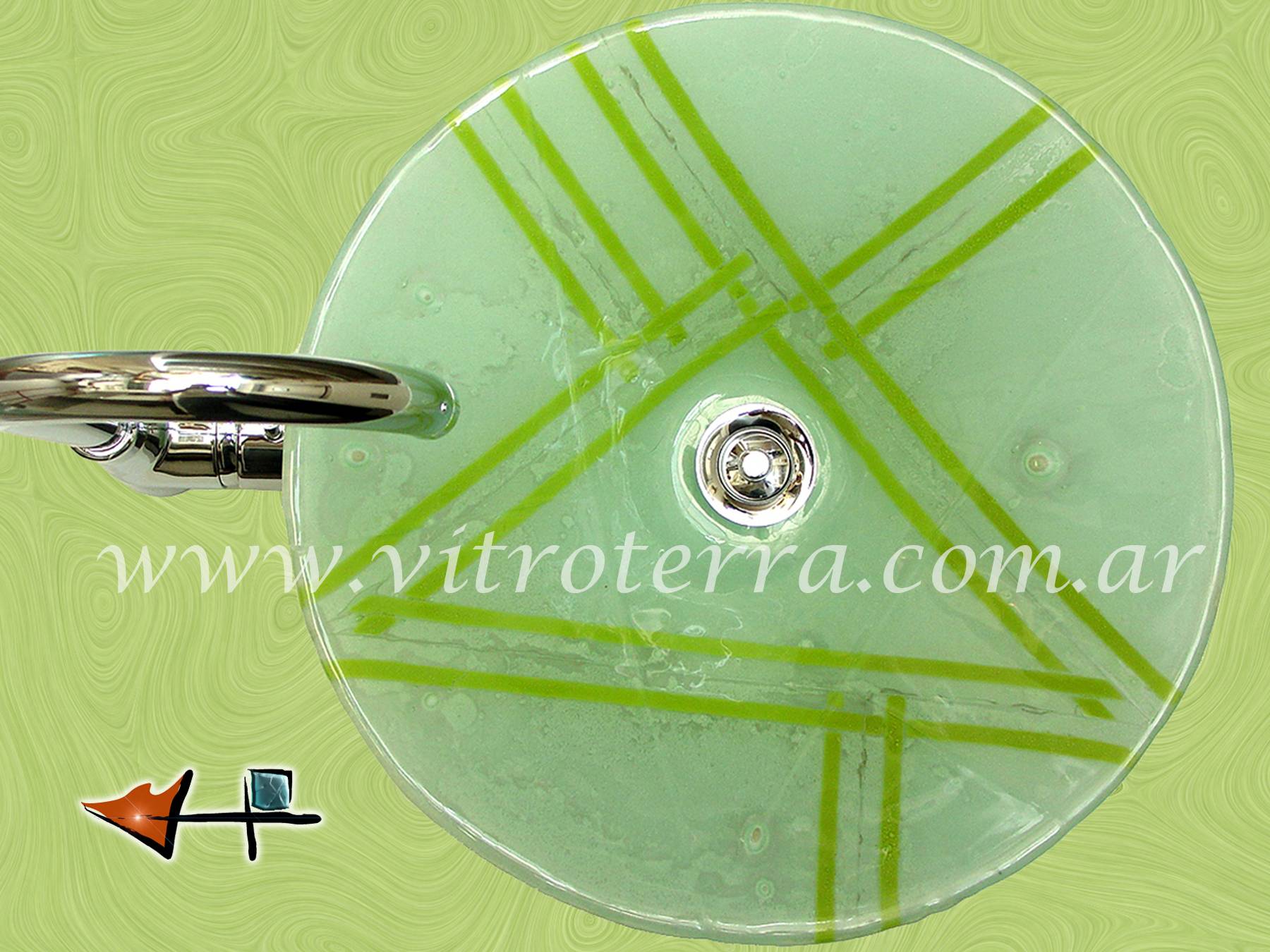 Bacha circular de vidrio Manzana