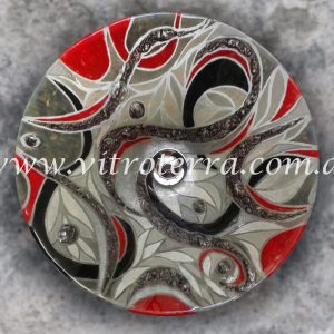 Bacha circular de vidrio Marroquí-Rojo-Gris