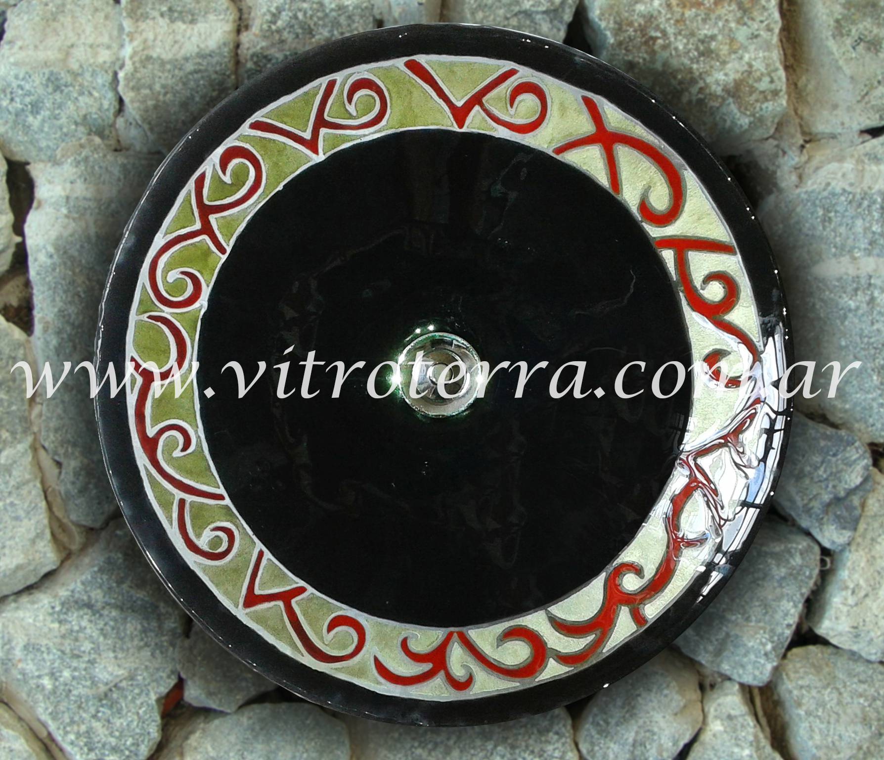 Bacha circular de vidrio Mateo-Negra