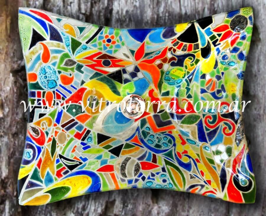 Bacha rectangular de vidrio Mundo-Mágico