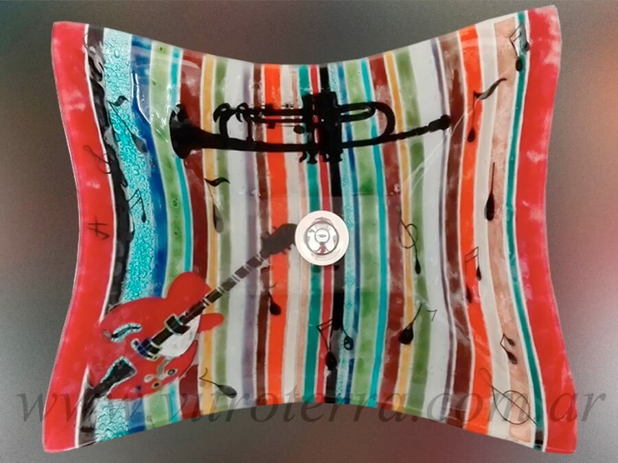 Bacha rectangular de vidrio Music