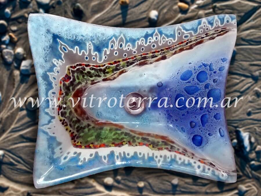 Bacha rectangular de vidrio Mykonos