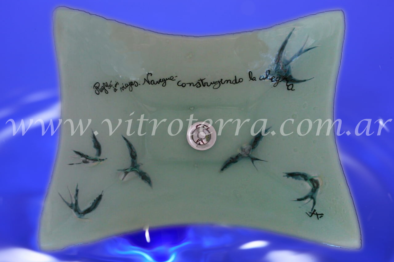 Bacha rectangular de vidrio Neruda