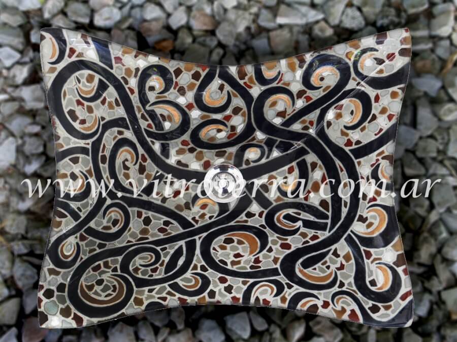 Bacha rectangular de vidrio Oriental