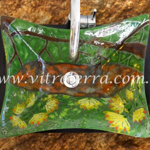 Bacha rectangular de vidrio Pampeana