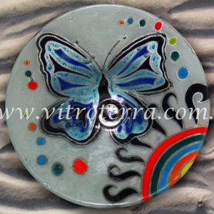 Bacha circular de vidrio Papillon-Blanca