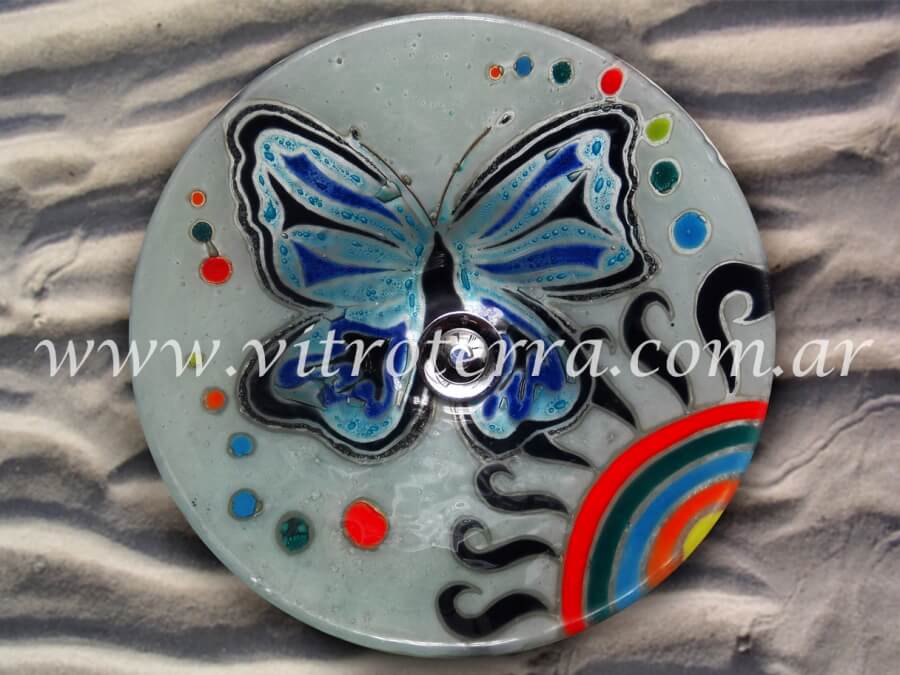 Bacha circular de vidrio Papillon-Blanca