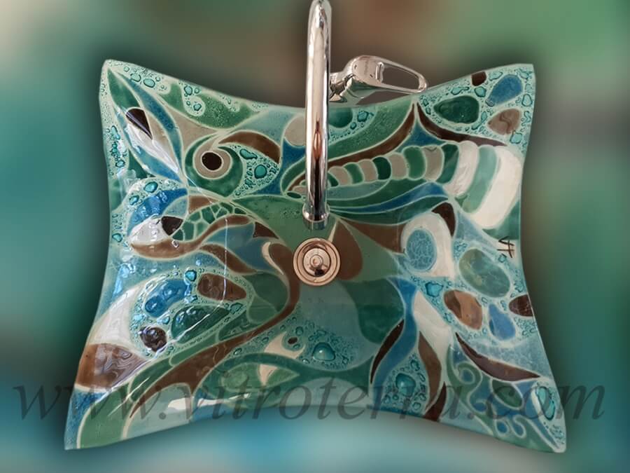 Bacha rectangular de vidrio Pili