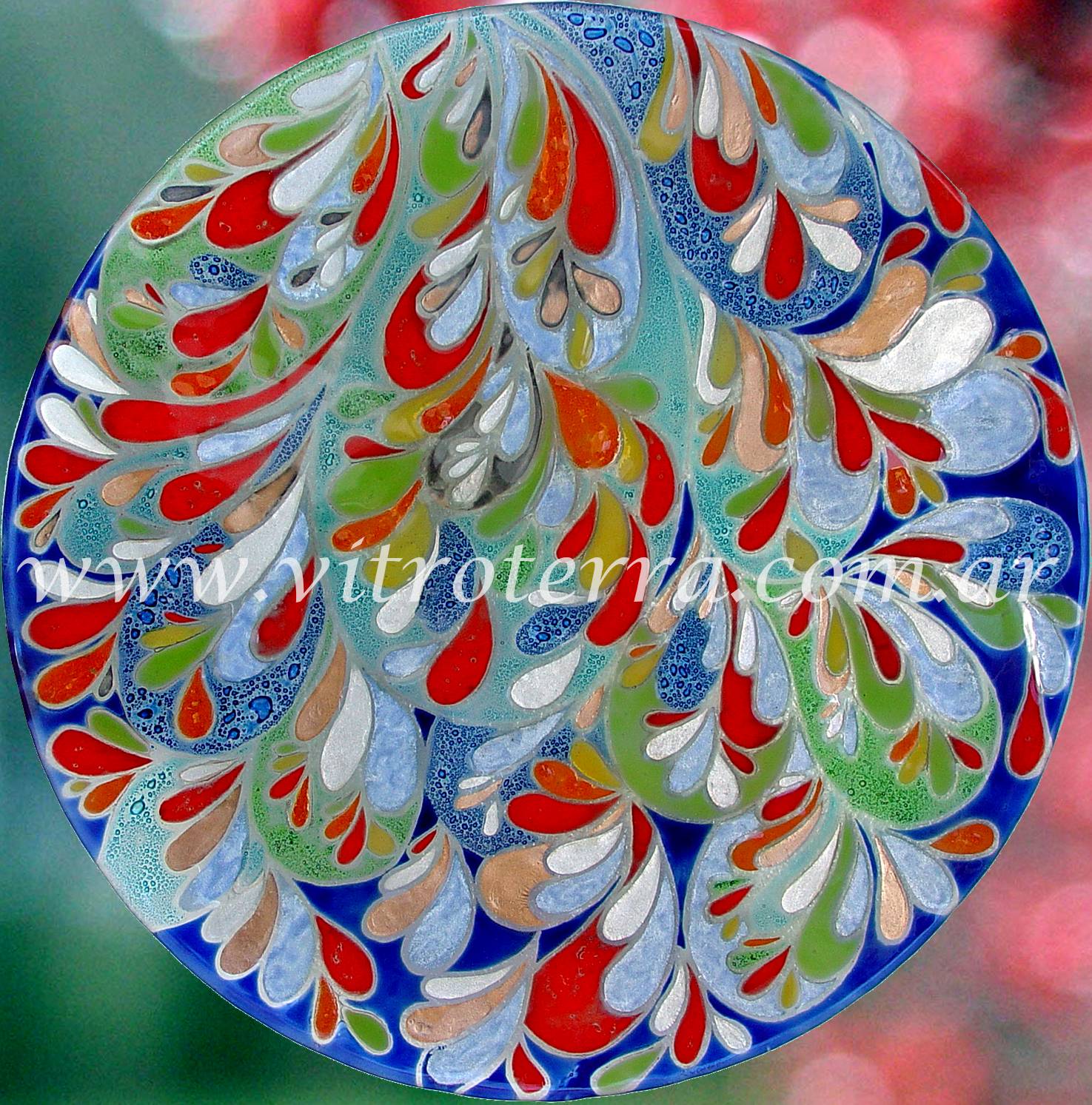 Centro circular de vidrio Primavera