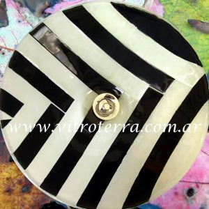 Bacha circular de vidrio Rayas