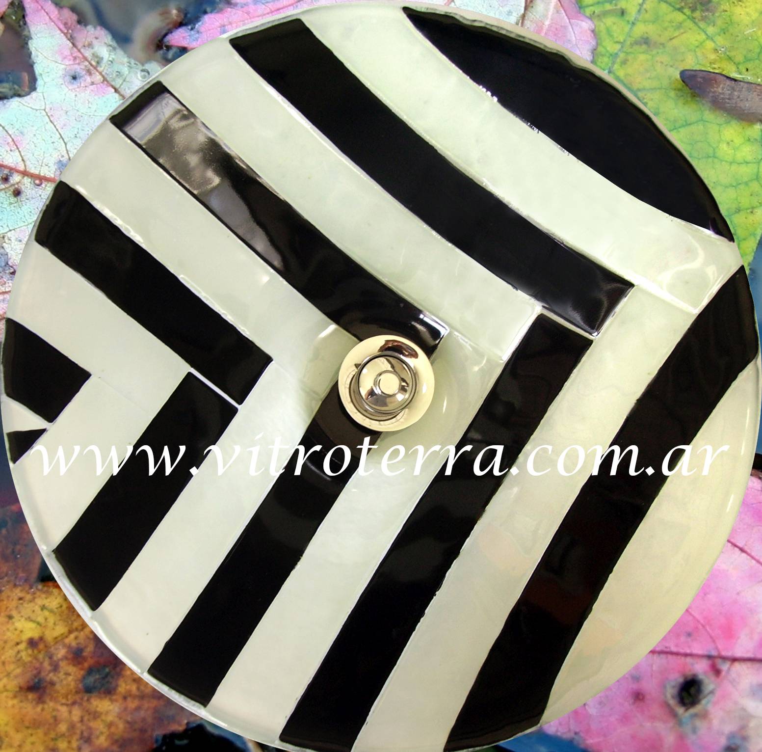 Bacha circular de vidrio Rayas