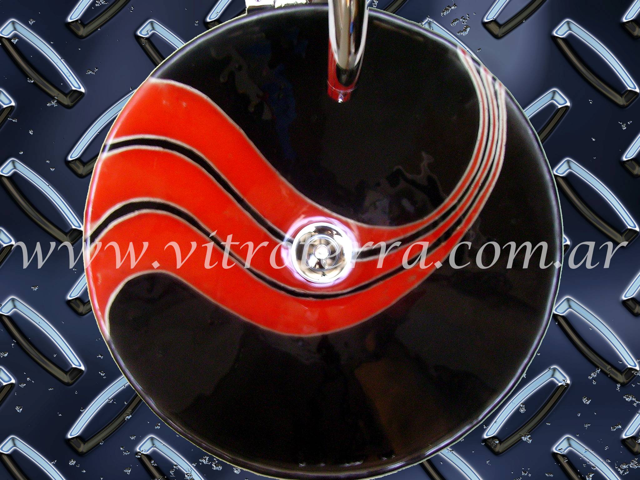 Bacha circular de vidrio Sinuosa