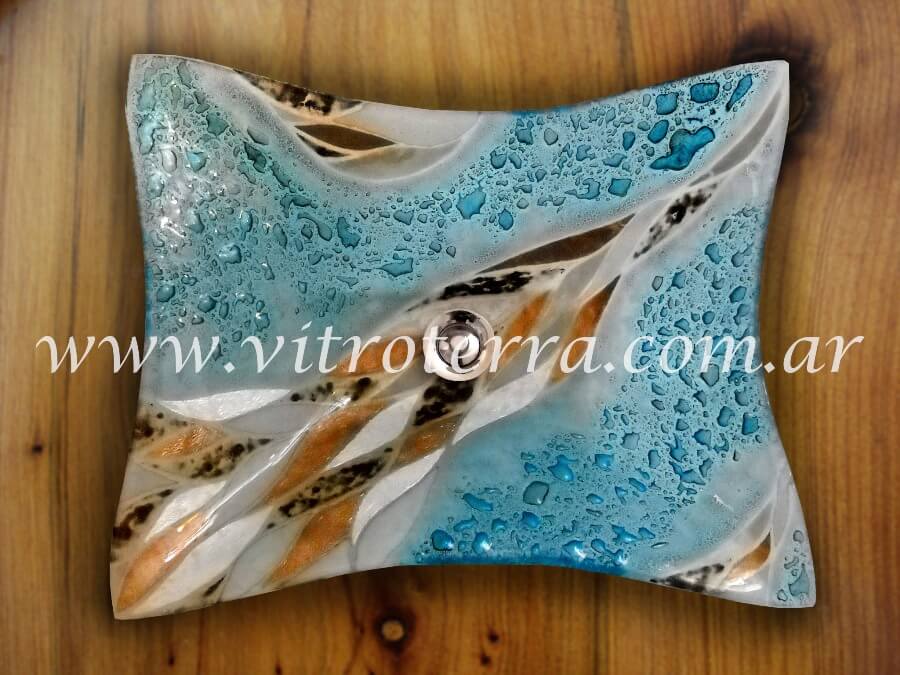 Bacha rectangular de vidrio Playa