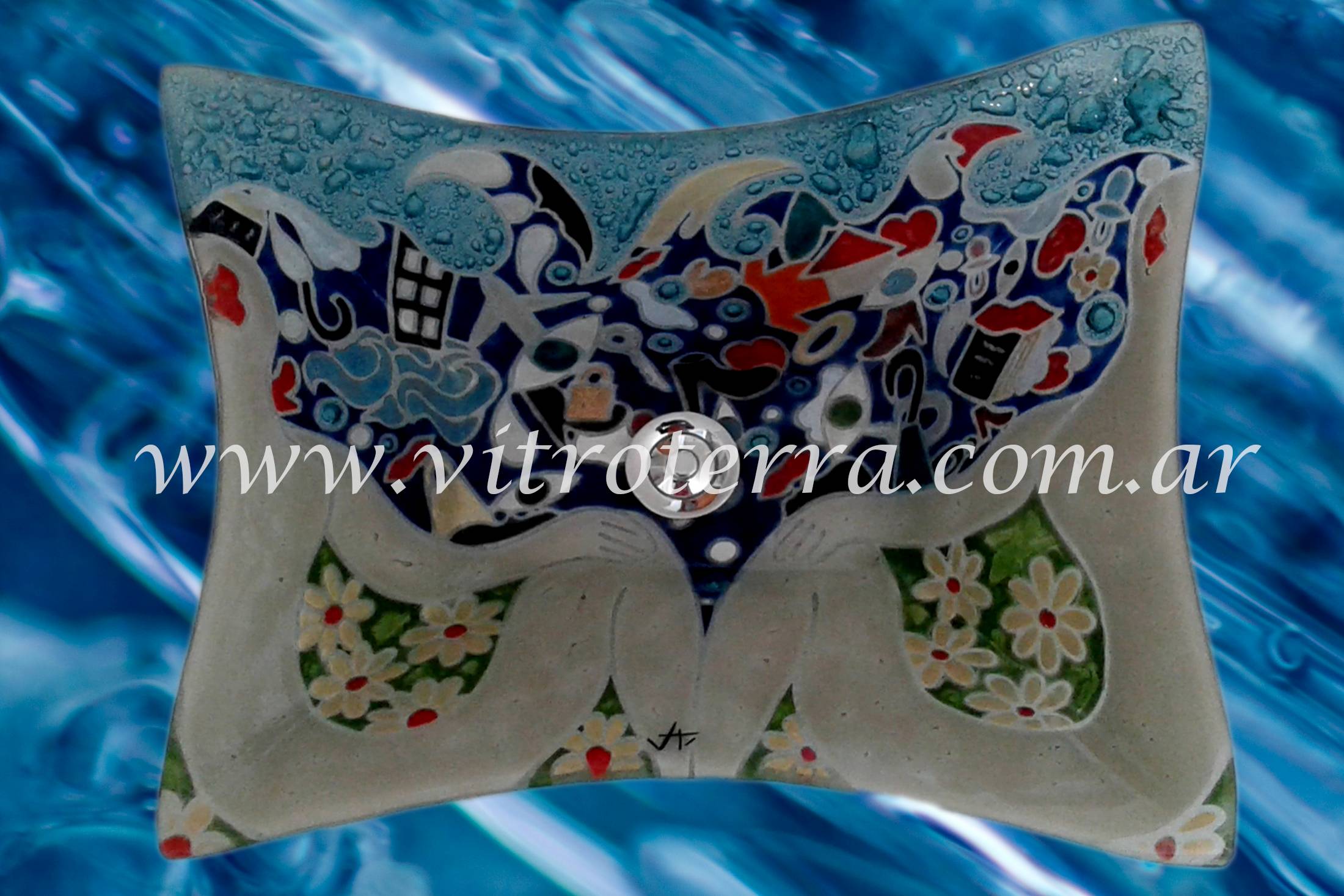 Bacha rectangular de vidrio Tarde-de-Domingo