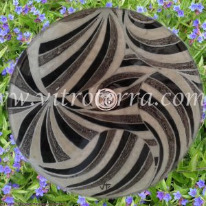 Bacha circular de vidrio Molino-Gris-Burbujas