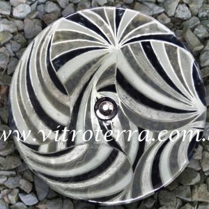 Bacha Circular de vidrio Molino-Gris-Metalizado